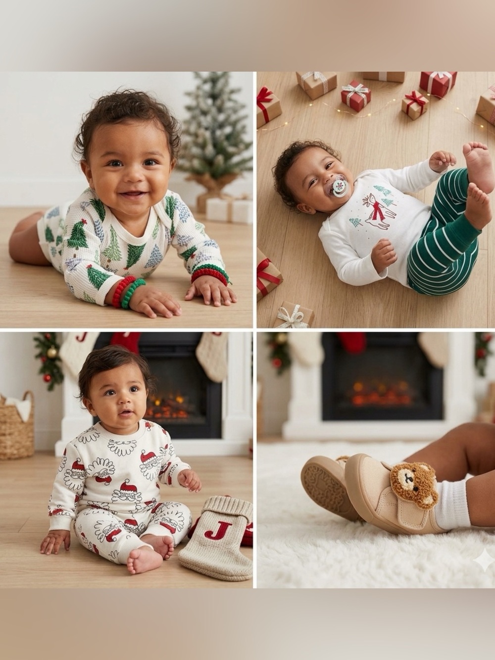 NWT Boy Christmas Holiday Outfit Lot 4pc Set Carters Cat & Jack Wonder Nation
